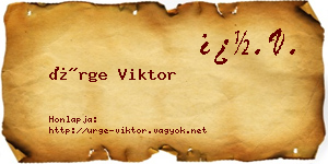 Ürge Viktor névjegykártya